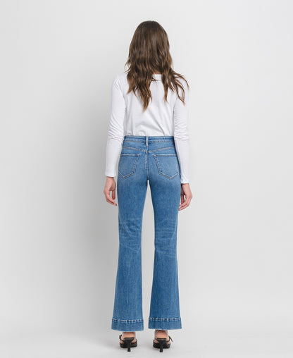 High Rise Trouser Hem Relaxed Flare Jeans