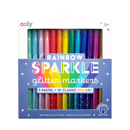 Rainbow Sparkle: Glitter Markers (Set of 15)