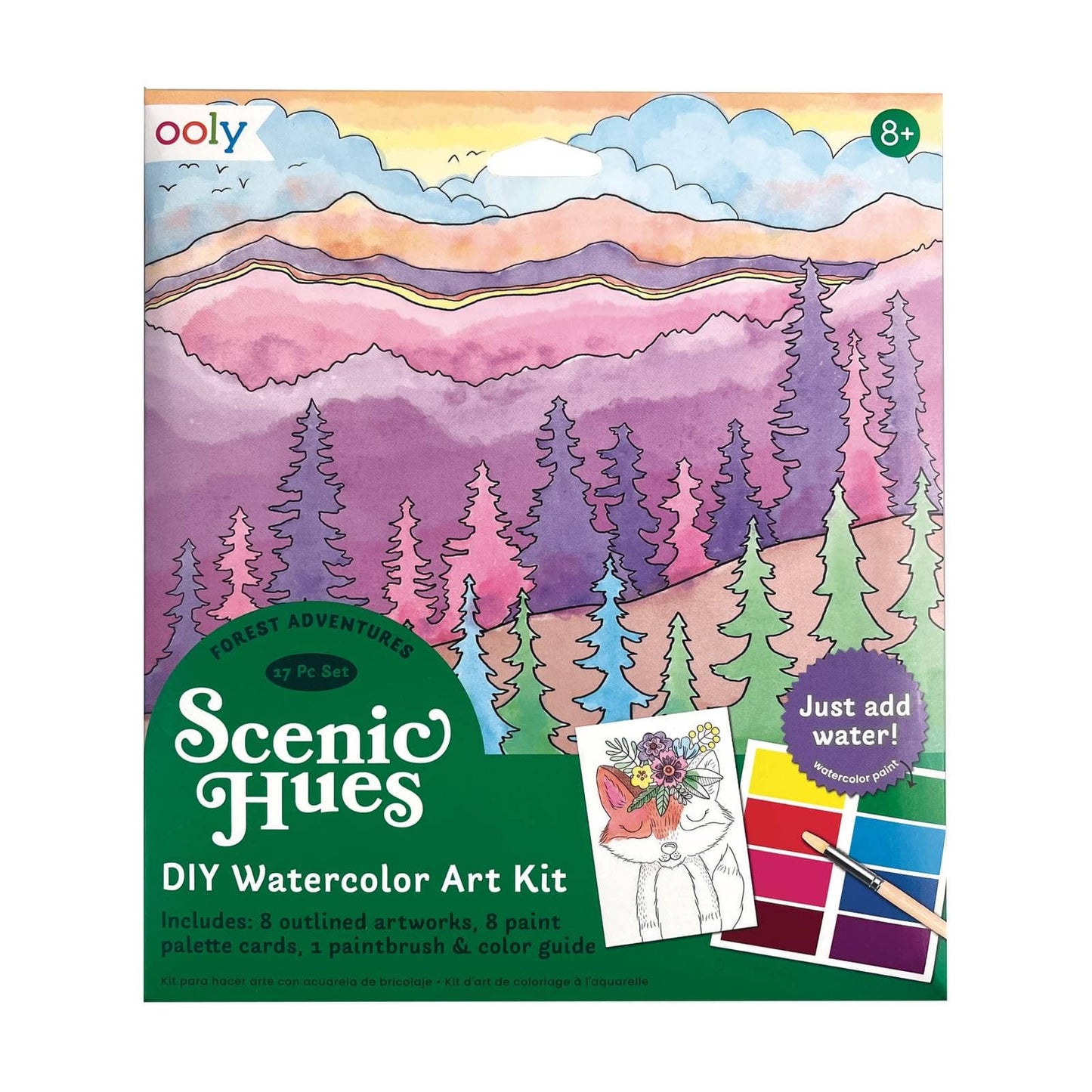 Scenic Hues: D.I.Y. Watercolor Art Kit - Forest Adventure (17 Piece Set)