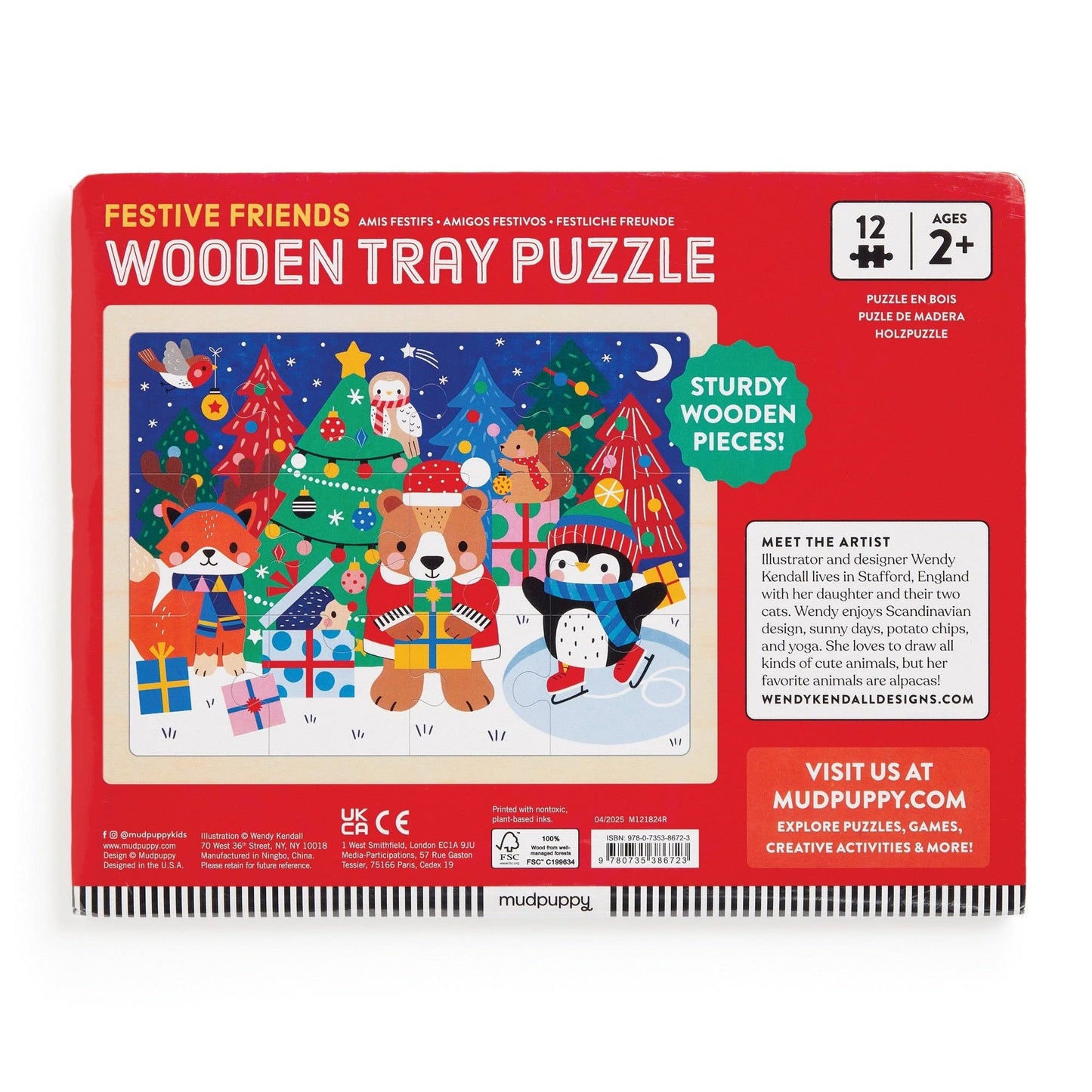 Festive Friends 12 Piece Wooden Tray Puzzle