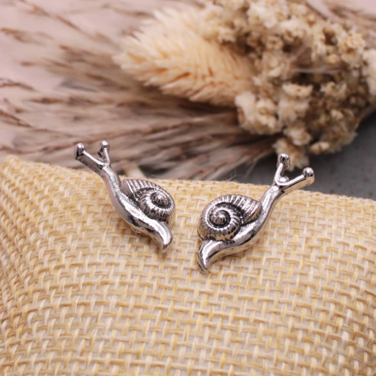 Garden Dweller Silver Snail Post Earrings