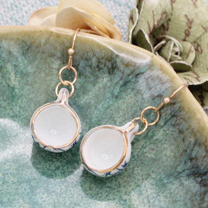 Vintage Ceramic Tea Cup Earrings