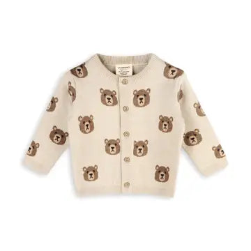 Brown Bear Jacquard Cardi