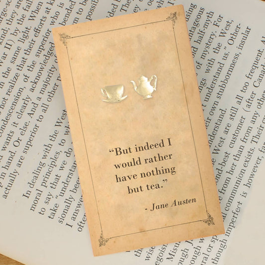 Literary Quotes Tea Post Earrings