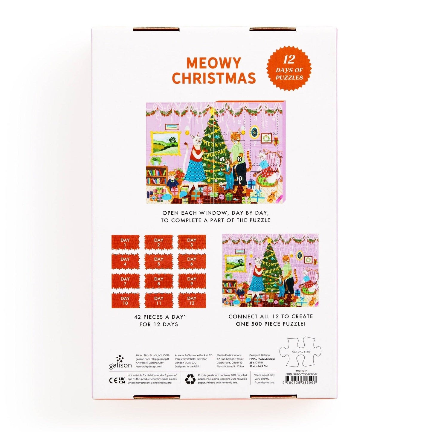 Meowy Christmas 12 Days of Puzzles 500 Piece Countdown