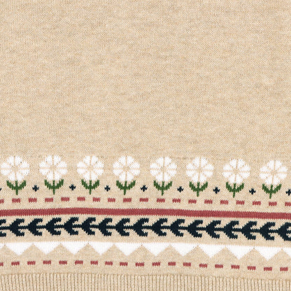 Fair Isle Baby Girl Sweater Knit Dress (Organic Cotton)