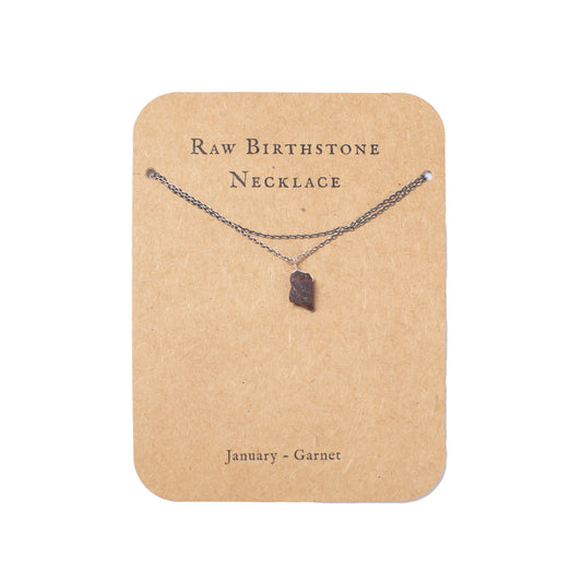 Raw Birthstone Necklaces in Sterling Silver