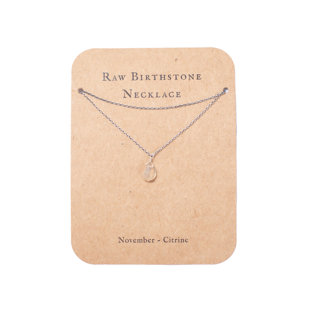 Raw Birthstone Necklaces in Sterling Silver