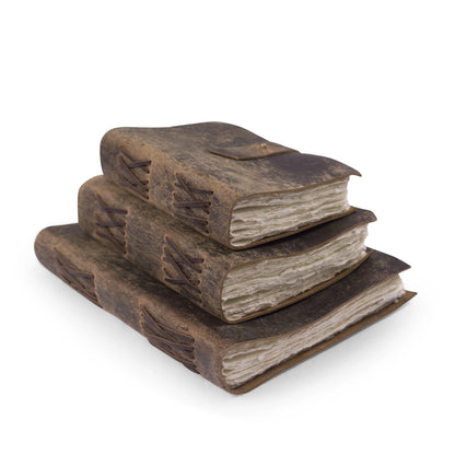 Scratched Brown Leather Journal (Multiple Sizes)