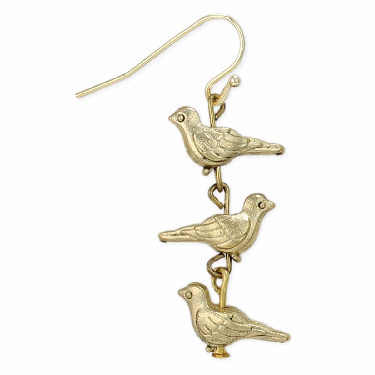 Flock of Birds Gold Linear Earrings