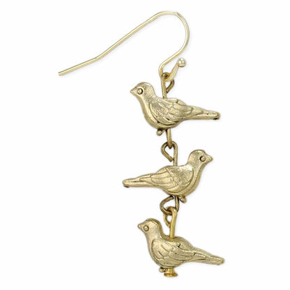 Flock of Birds Gold Linear Earrings