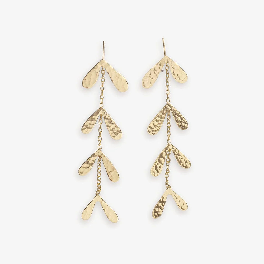 Autumn Falling Weeping Willow Dangle Earrings