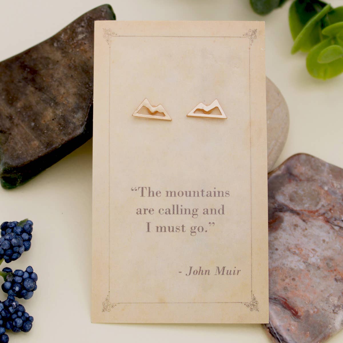 Literary Quotes Mountains Post Earrings