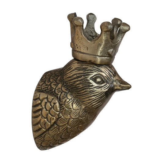 Cast Aluminum Bird Head with Crown Wall Decor