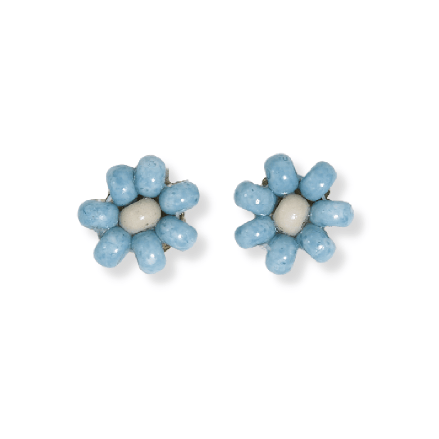 Tina Two Color Flower Beaded Post Earrings
