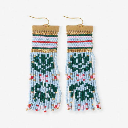 Lauren Faire Isle Nordic Beaded Fringe Earring
