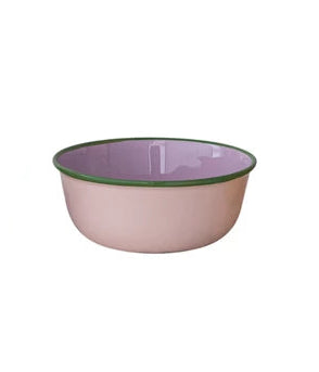 Enameled Stainless Steel Bowl with Colored Edge