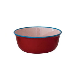 Enameled Stainless Steel Bowl with Colored Edge