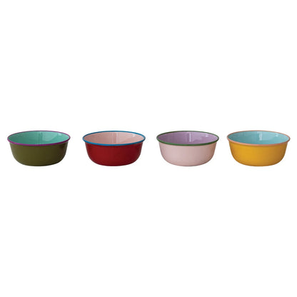 Enameled Stainless Steel Bowl with Colored Edge