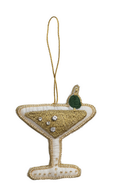 Beaded Fabric Cocktail Ornament