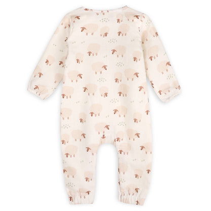 Sheep Long Sleeve Baby Jumpsuit (Organic Muslin)