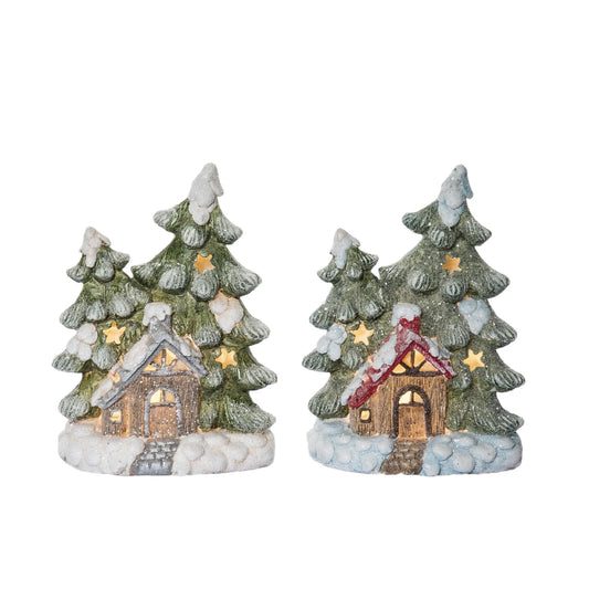 Light Up Woodland Cottage Scene