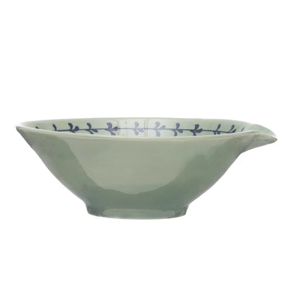 Stoneware Bowl w/ Spout, Aqua