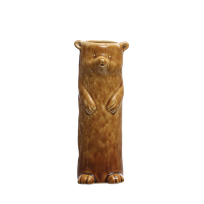 Stoneware Bear Vase