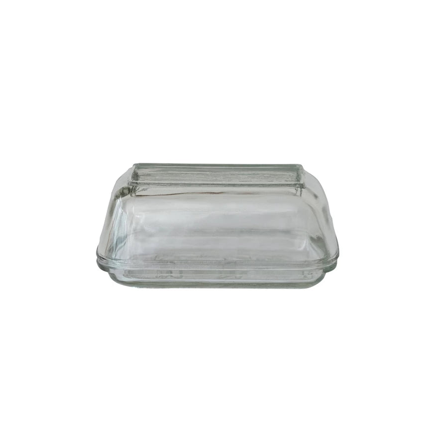 Pressed Glass Butter Dish W/Cow