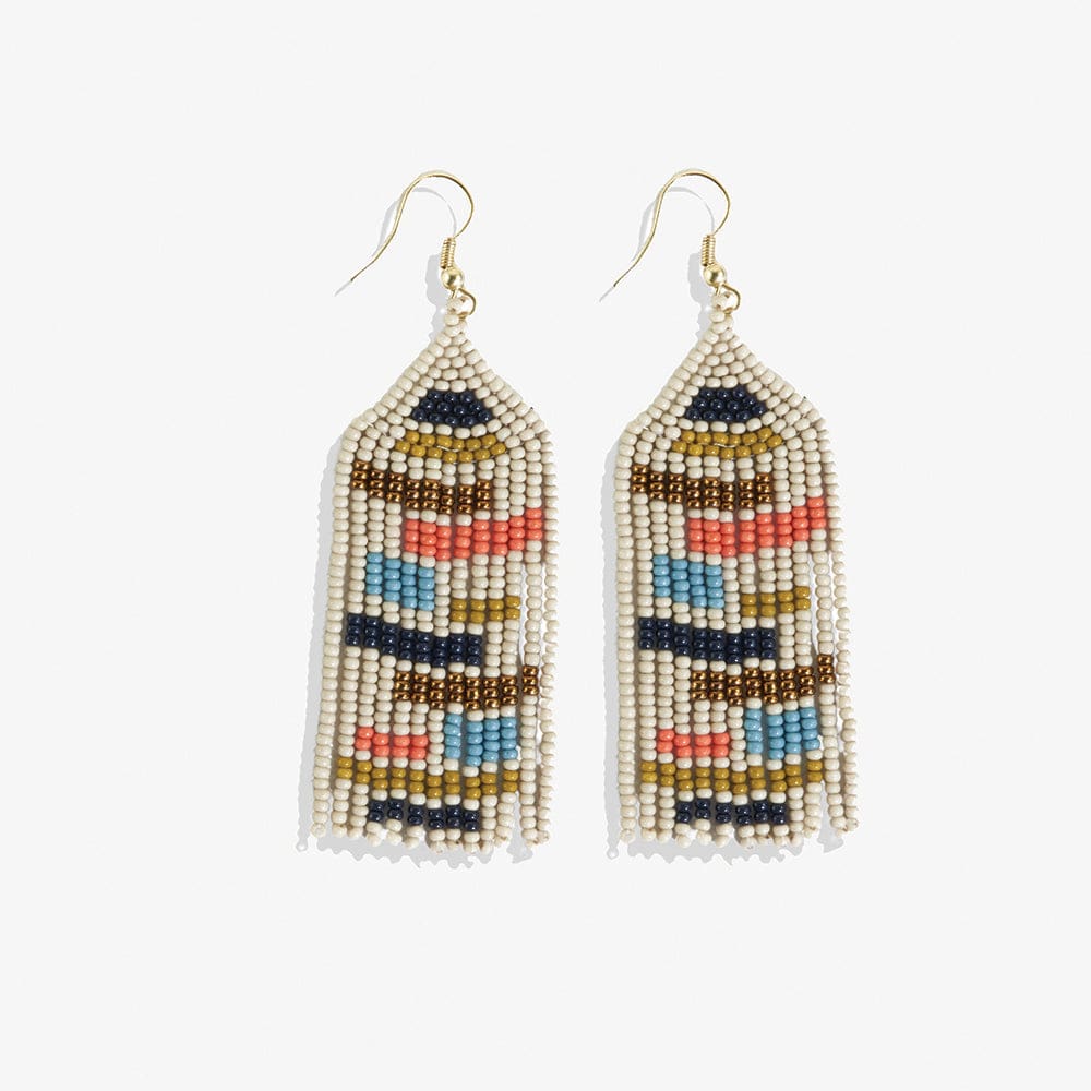 Dolly Color Blocks Beaded Fringe Earrings