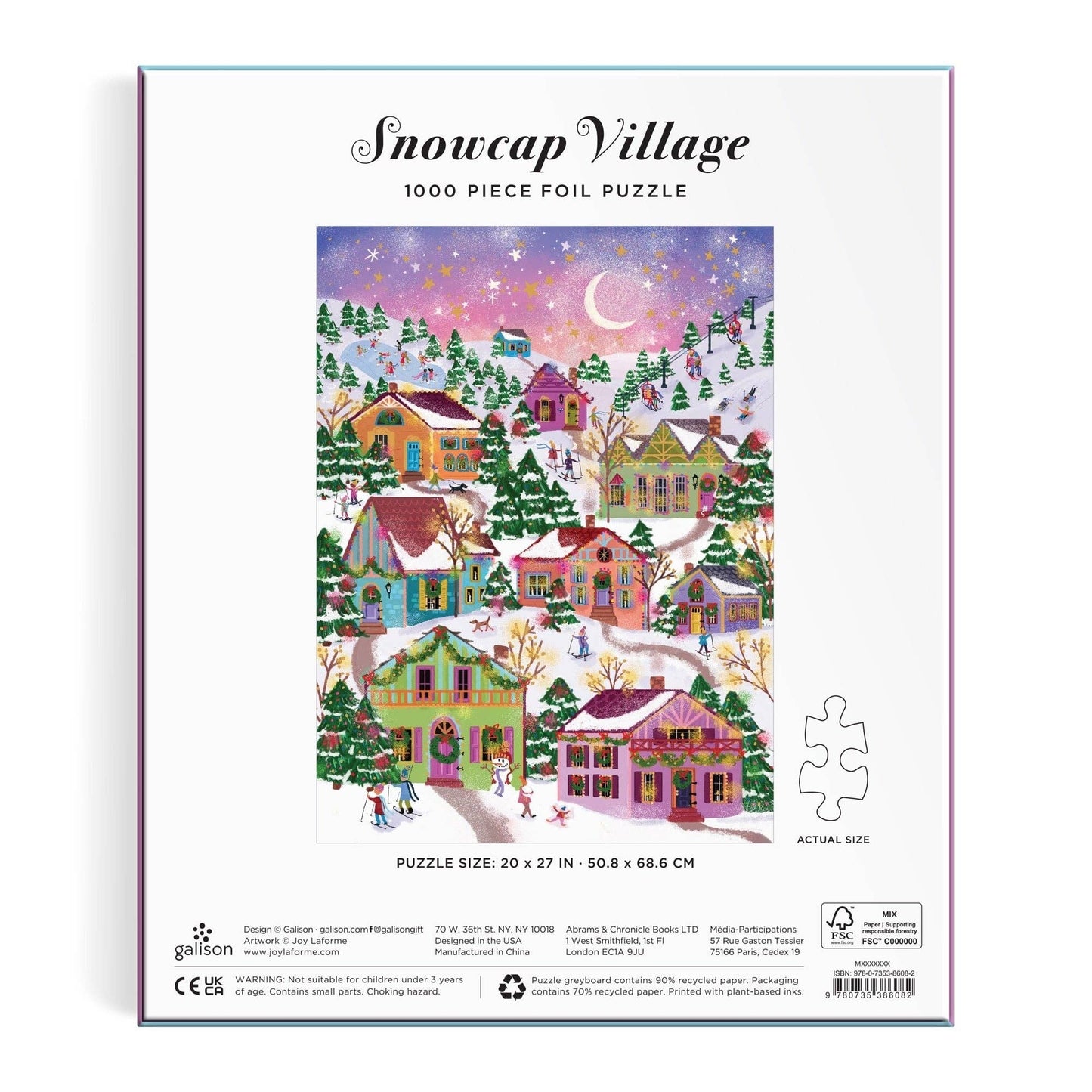 Joy Laforme Snowcap Village 1000 Piece Foil Puzzle