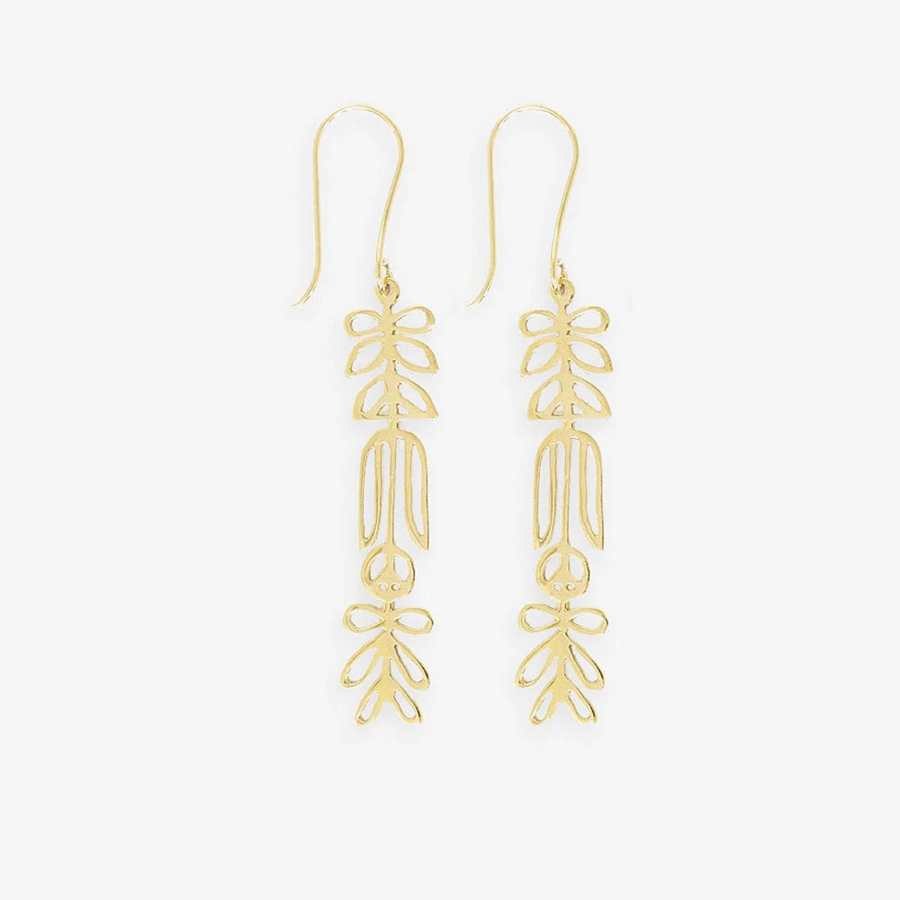 Elsa Botanical Nordic Floral Drop Earring