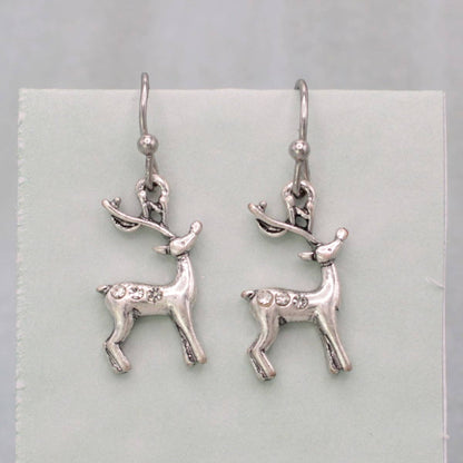 Winter Deer Silver Earrings