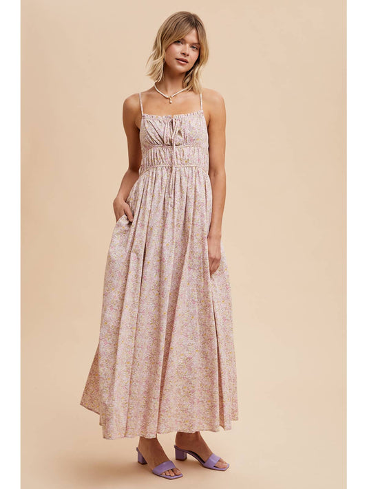Cotton Floral Sleeveless Maxi Dress