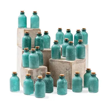 Frosted Green Mini Bottle w/ Cork