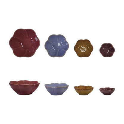 Stoneware Flower Shaped Prep Bowls