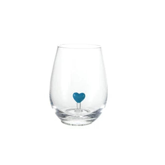 Stemless Wine Glass with Hand-Blown Heart Inside, 18 oz.