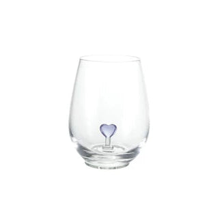 Stemless Wine Glass with Hand-Blown Heart Inside, 18 oz.