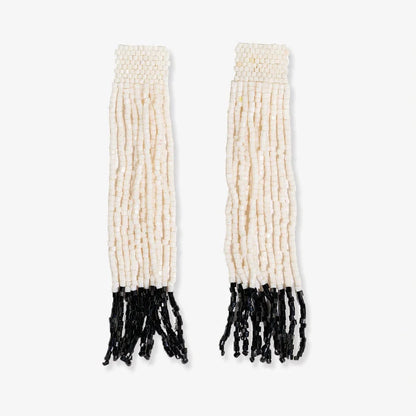 Ila Thick Stripe Mixed Luxe Beads Fringe Earrings