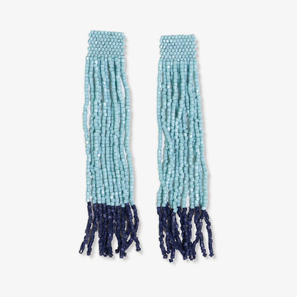 Ila Thick Stripe Mixed Luxe Beads Fringe Earrings