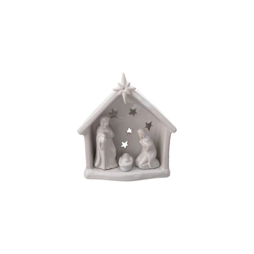 Holy Family Tealight Holder with Star Cut-Outs
