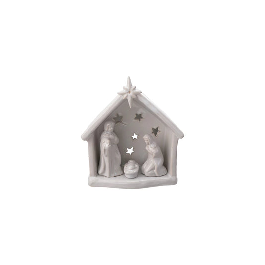Holy Family Tealight Holder with Star Cut-Outs