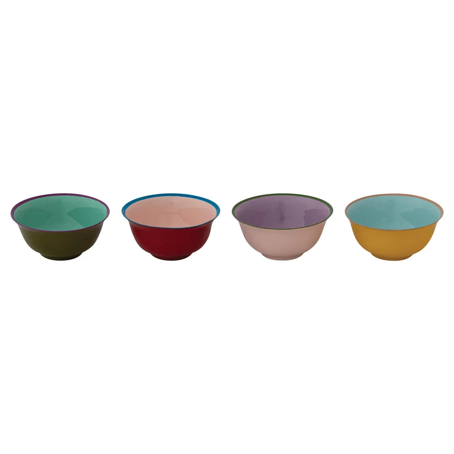 Enameled Stainless Steel Pinch Pot with Colored Edge