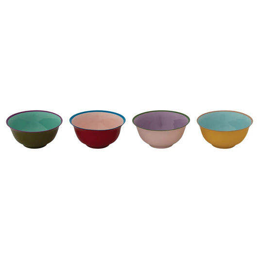 Enameled Stainless Steel Pinch Pot with Colored Edge