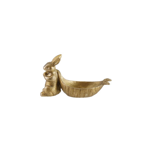 Pewter Rabbit Pulling Carrot Shaped Dish