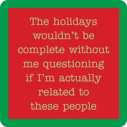 Drinks On Me Coasters- Holiday