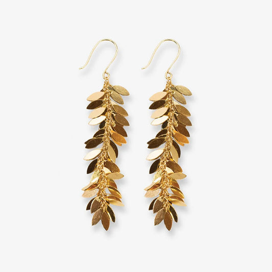 Samantha Leaf Cluster Long Dangle Earring