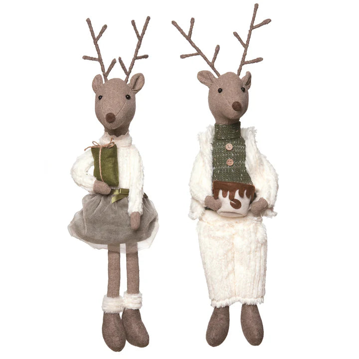 Plush Sophisticated Reindeer Sitter