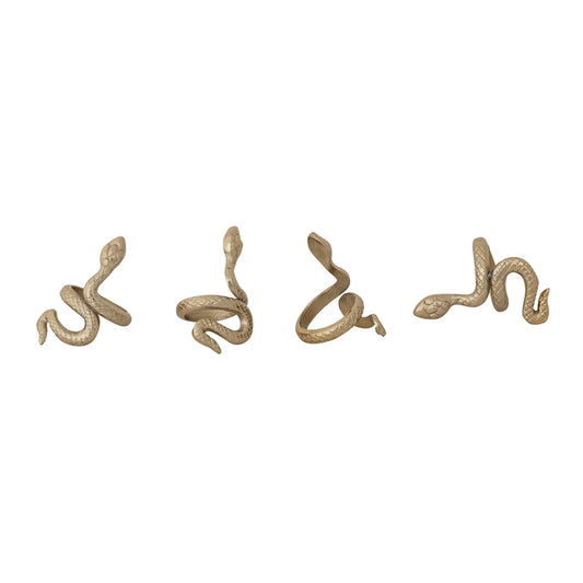 Snake Shaped Napkin Rings, Set Of 4