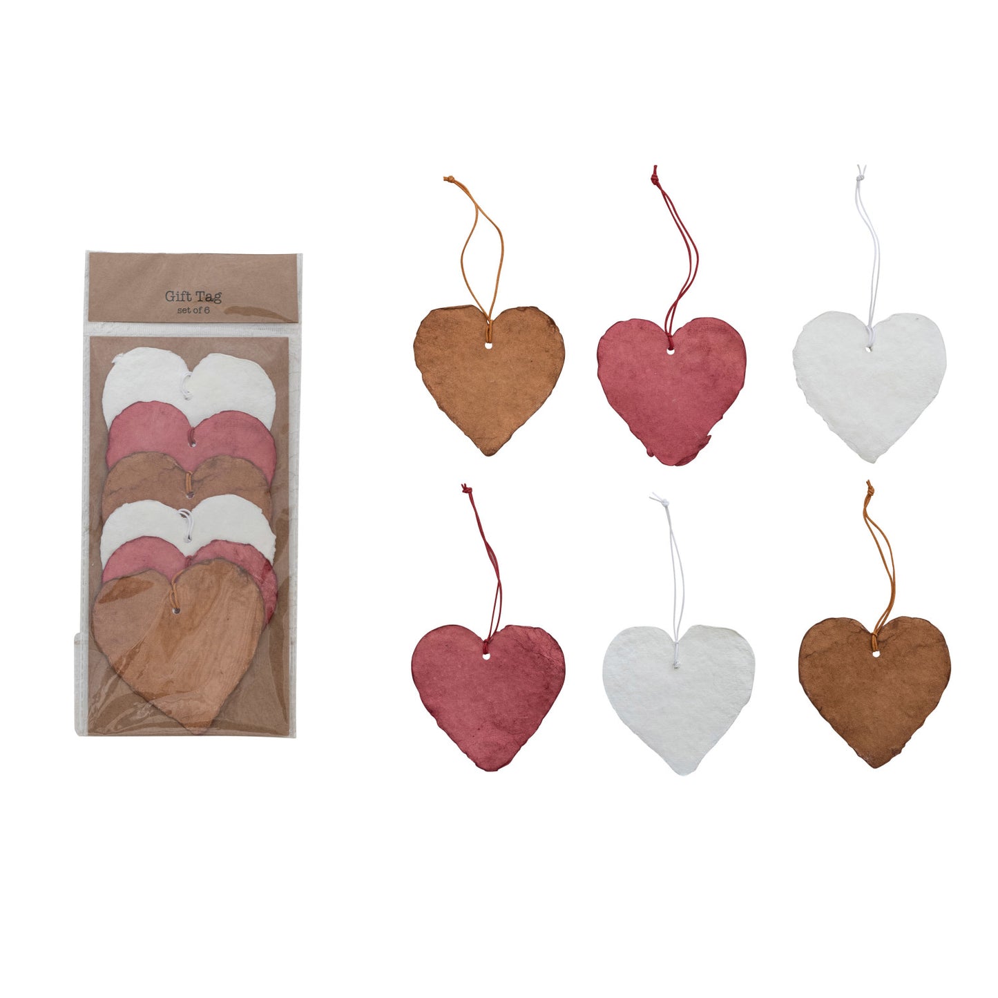 Handmade Recycled Paper Heart Gift Tags